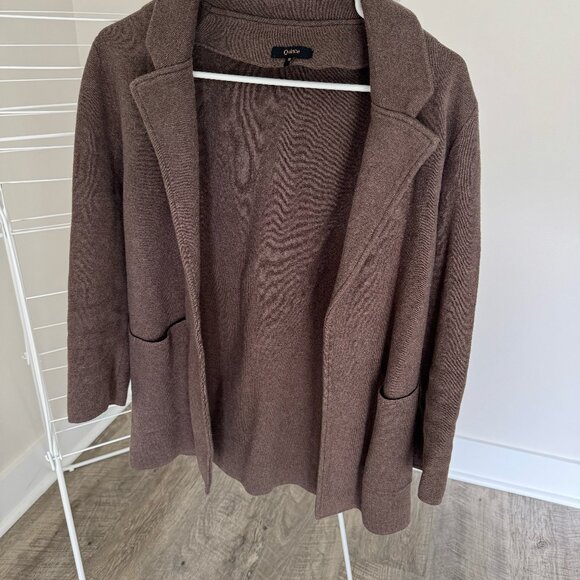 Quince 100% Organic Cotton Knit Blazer - Size S - Heather Brown - Picture 10 of 11